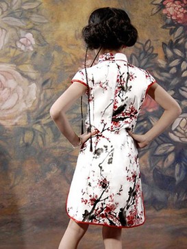 Chinese Plum Blossom Painting Girl's Dress