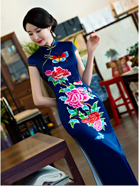 Old Shanghai Tang Design Chinese Silk Dress