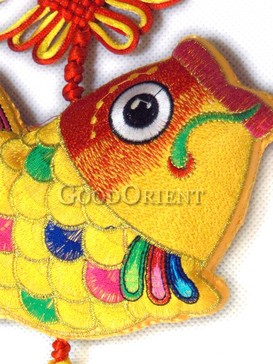 Happy New Year Fish Textile Hanging Decoration